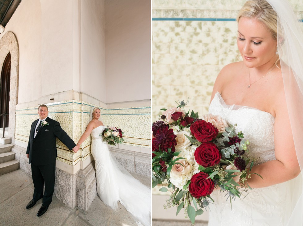 bride and groom first touch