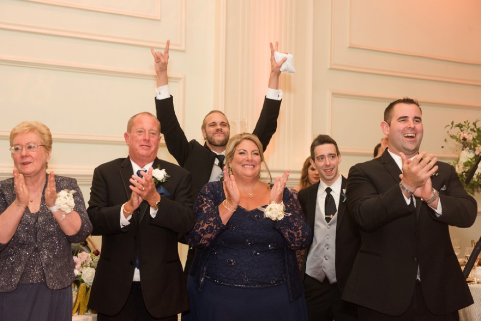 Cescaphe Ballroom Wedding Reception Introduction sparklers