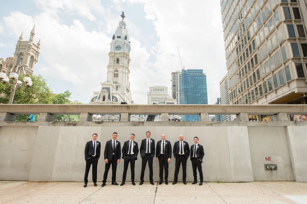 Le Meridien Philadelphia groomsmen at city hall