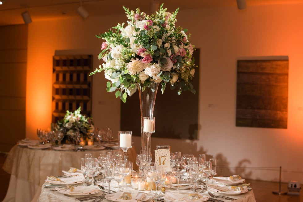 Table Art PAFA Hamilton indoor wedding Reception