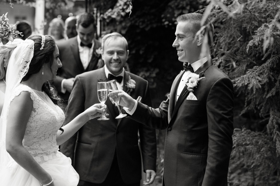 Holly Hedge estate wedding ceremony with rose petals