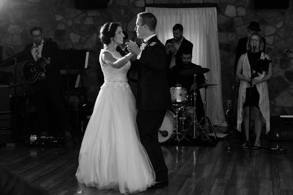 bride and grooms first dance at Holly Hedge Estate