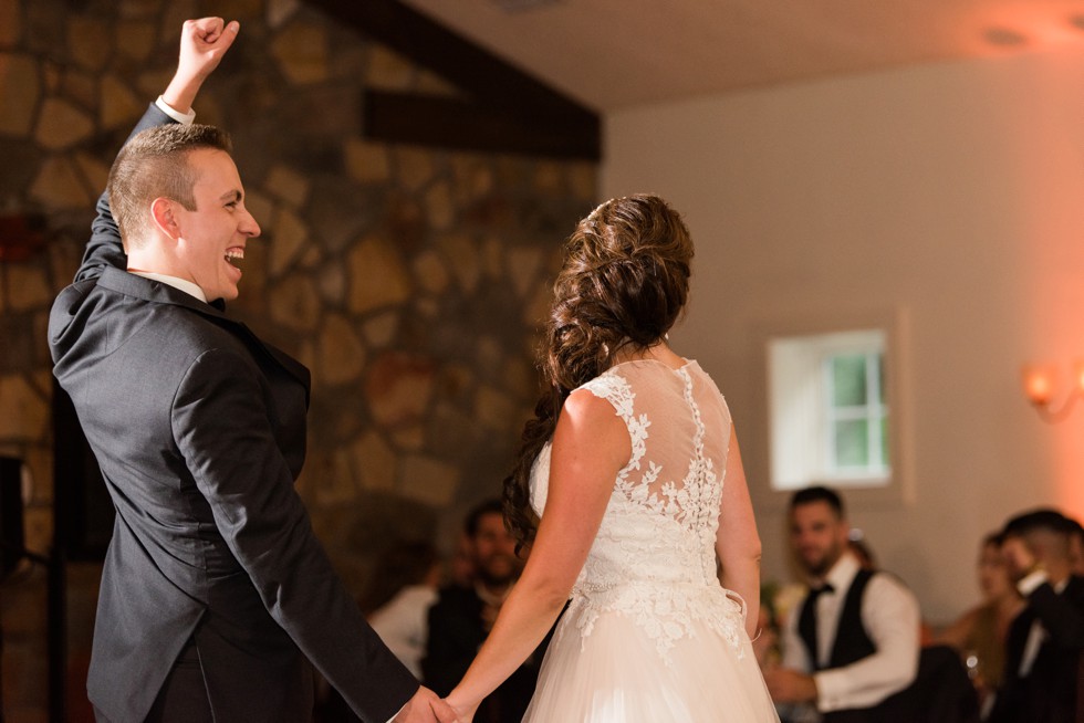 bride and grooms first dance at Holly Hedge Estate