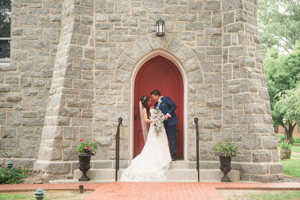 Trinity Cathedral bride and groom photo