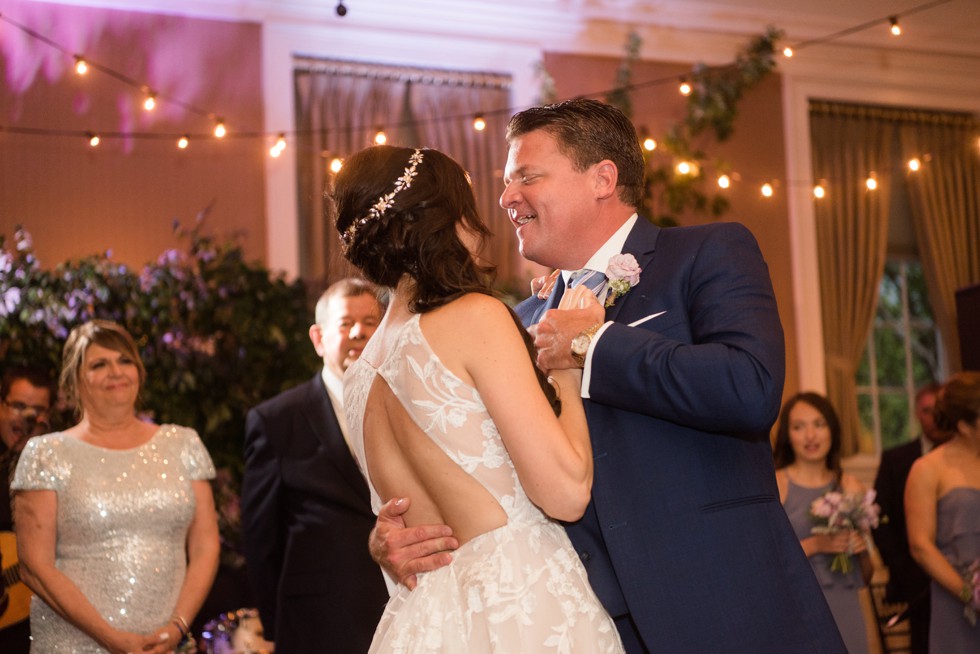 Bride and groom first dance in Gold Ballroom Tidewater Inn