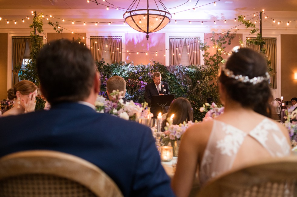 wedding toasts in Gold Ballroom Tidewater Inn