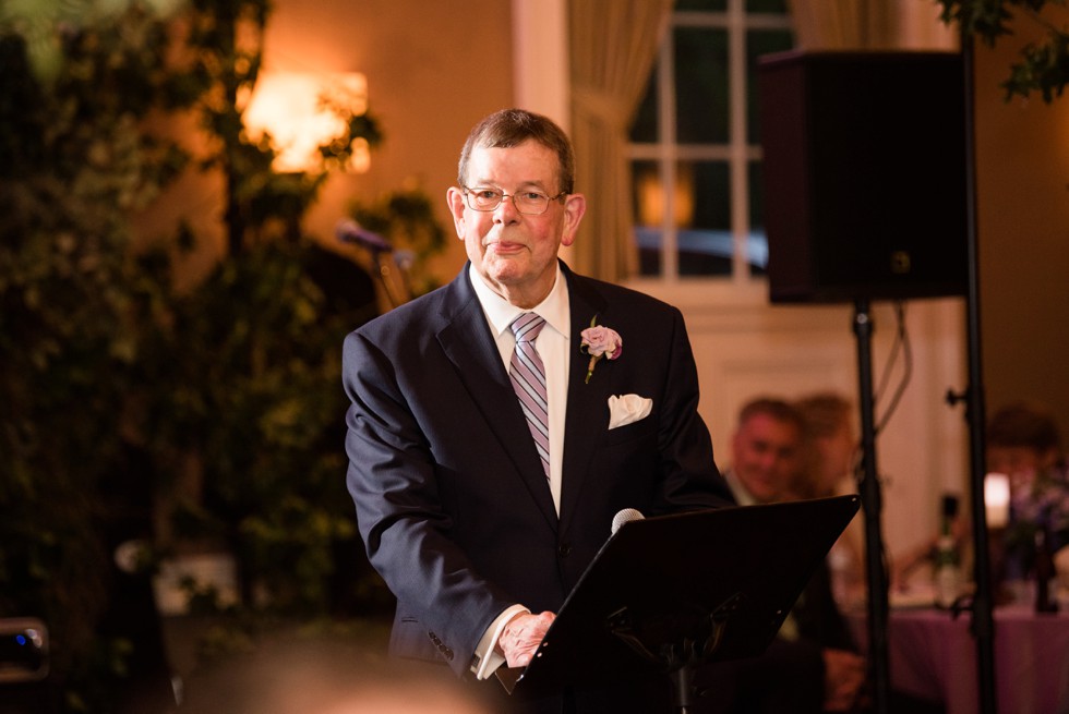 wedding toasts in Gold Ballroom Tidewater Inn