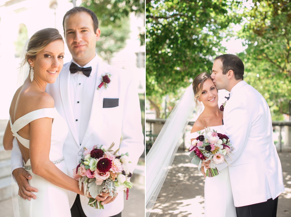 Couple photos in Mount Vernon Peabody Library wedding