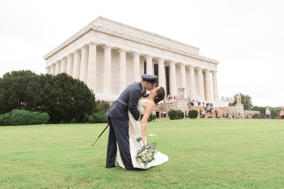 Lincoln memorial wedding couple - royal navy