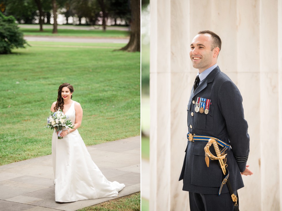 DC War Memorial wedding ceremony in the rain