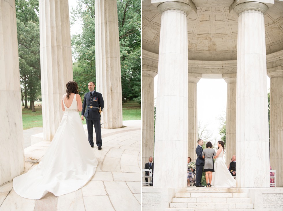 DC War Memorial wedding ceremony in the rain