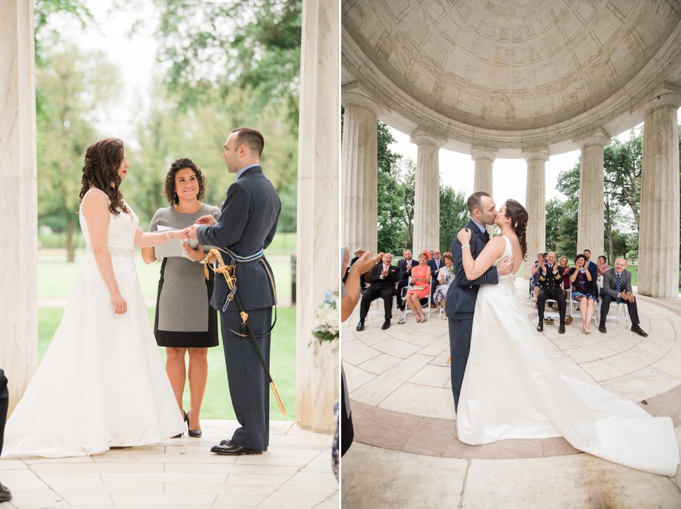 DC War Memorial wedding ceremony in the rain