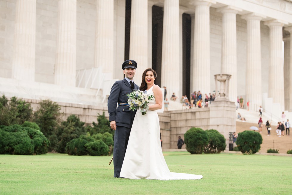 Lincoln memorial wedding couple - royal navy