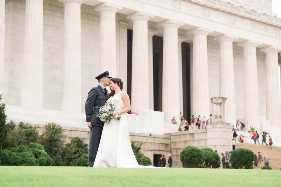 Lincoln memorial wedding couple - royal navy