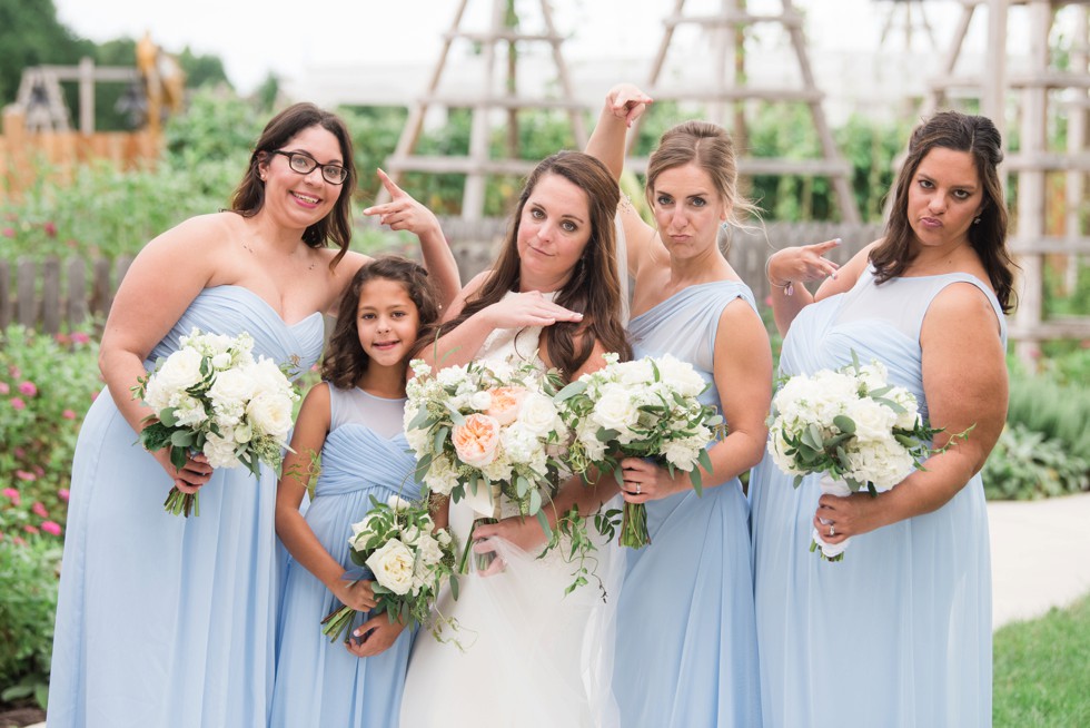 Chesapeake Bay Eastern Shore bridesmaid in blue