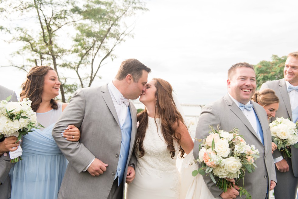 Chesapeake Bay Eastern Shore bridesmaid in blue