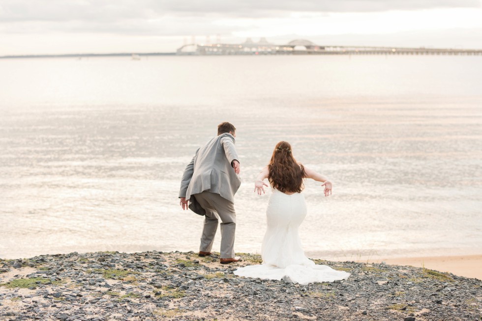 Chesapeake Bay Beach Club sunset wedding photo