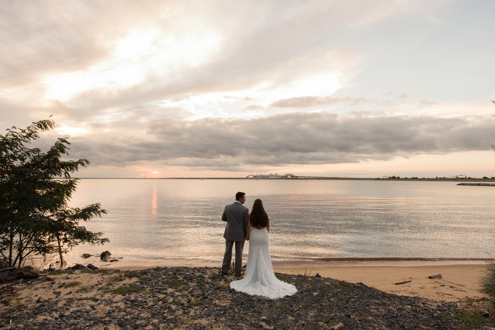 Chesapeake Bay Beach Club sunset wedding photo