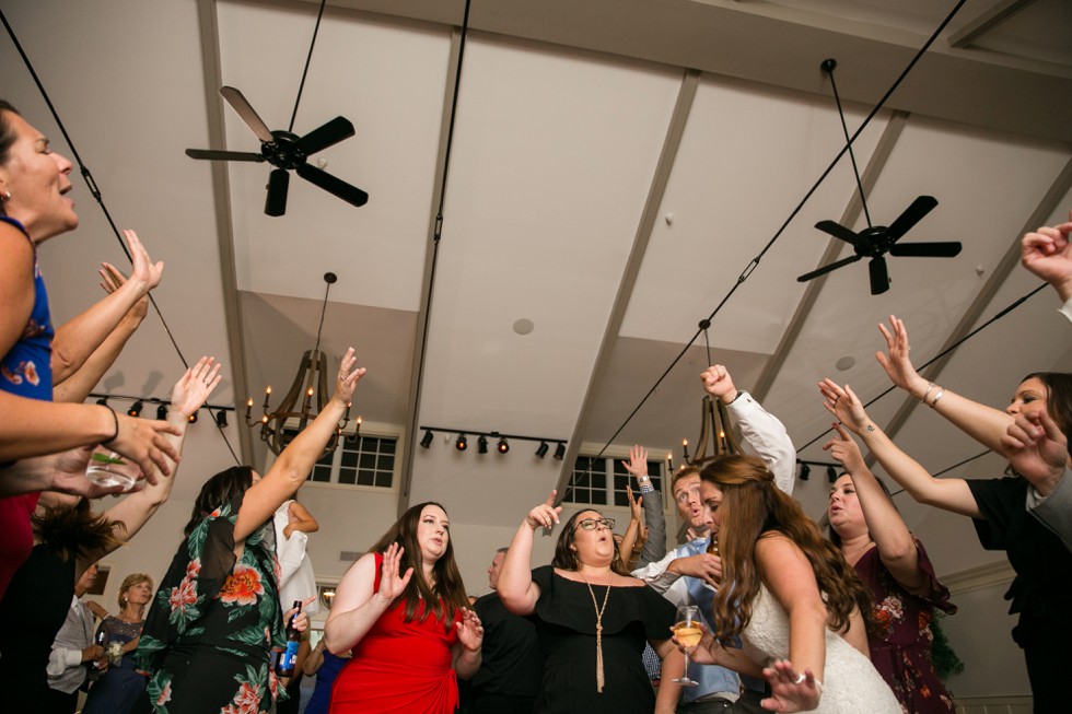 Wedding reception in the beach house ballroom