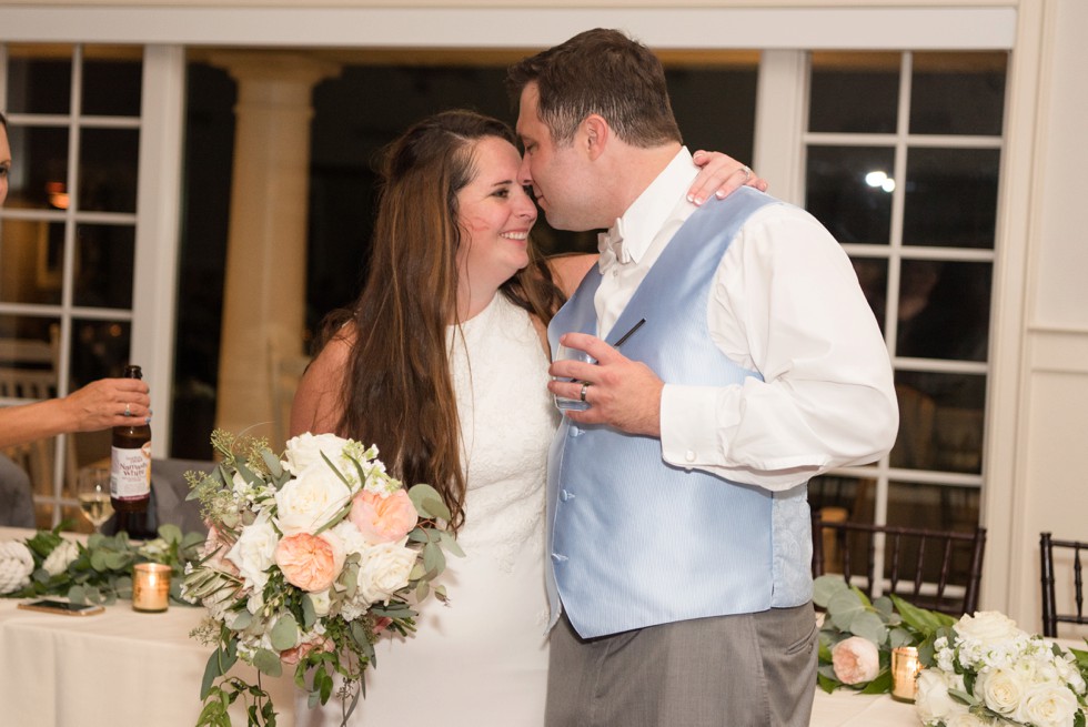 Wedding reception in the beach house ballroom