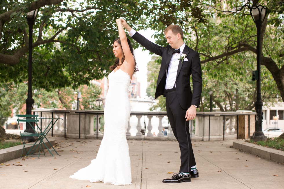 Mount Vernon Place Park George Peabody Library wedding