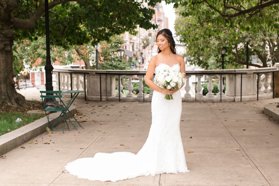 bride in Pronovias wedding dress