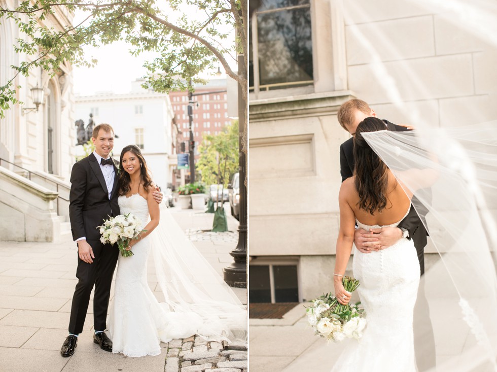 George peabody library in Baltimore bride and groom wedding photos