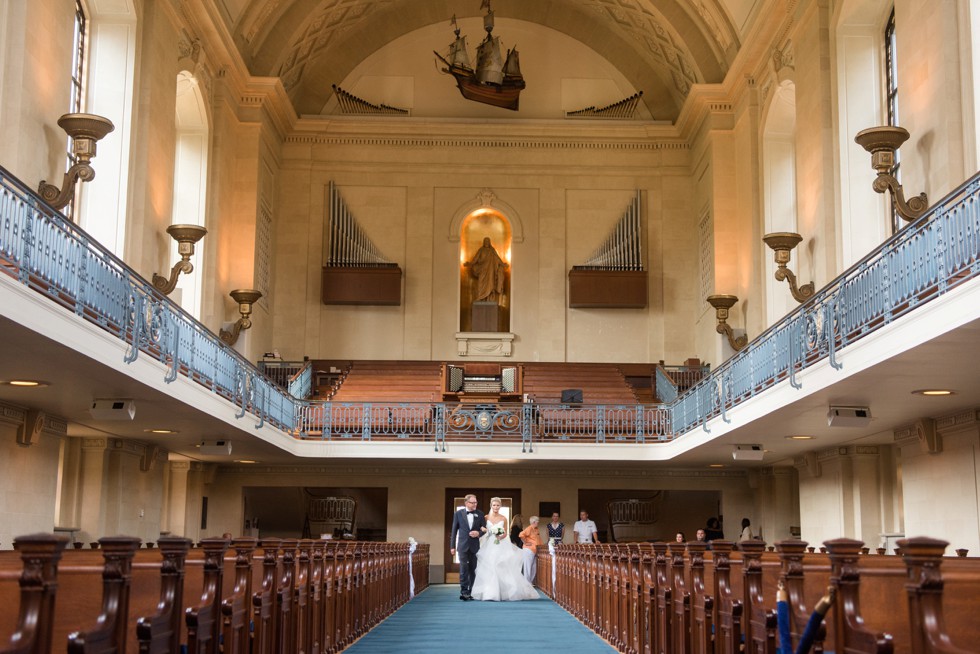 United States Naval Academy chapel wedding ceremony