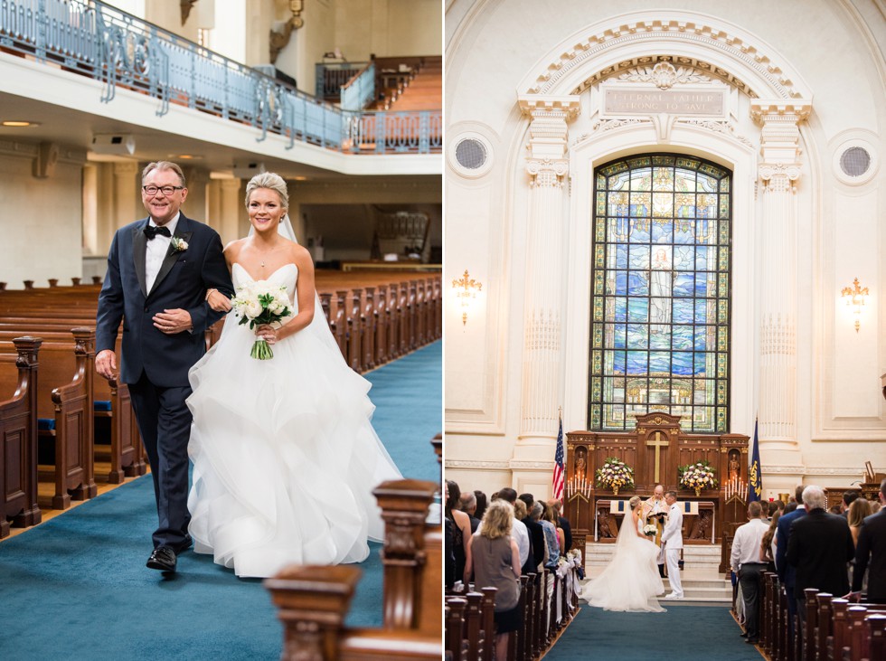 United States Naval Academy chapel wedding ceremony