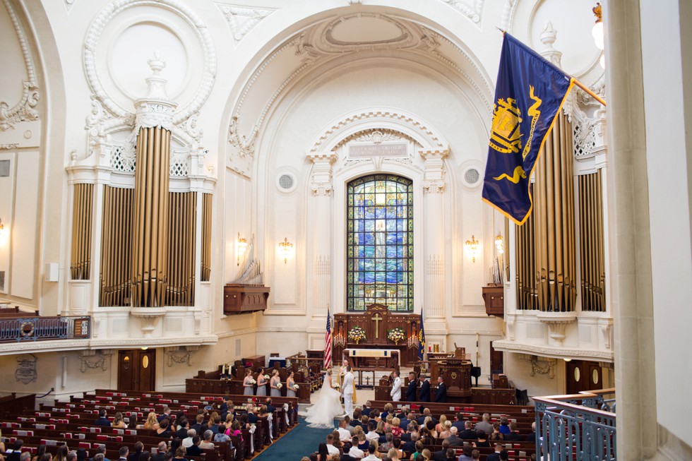 United States Naval Academy chapel wedding ceremony