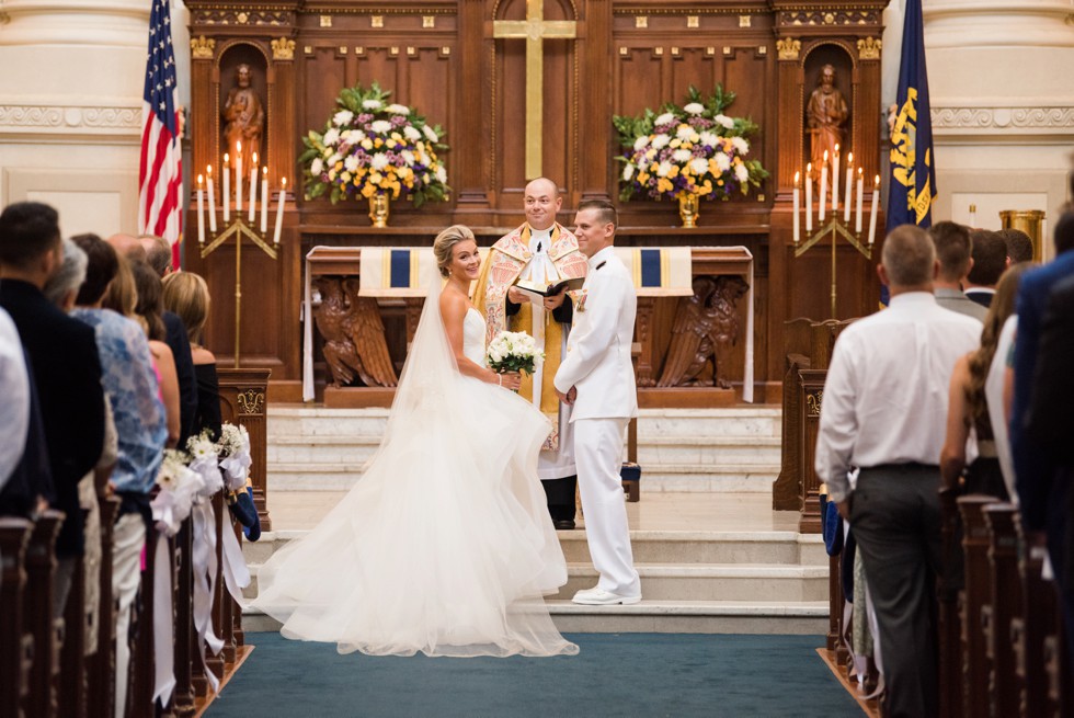 United States Naval Academy chapel wedding ceremony