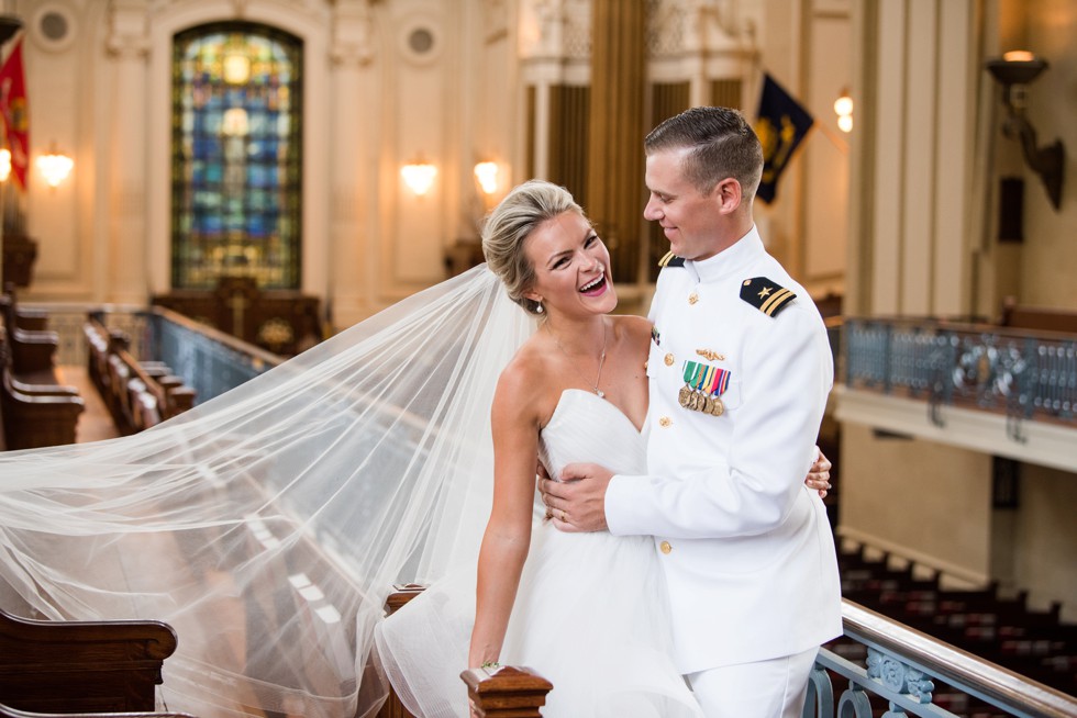 United States Naval Academy chapel wedding ceremony