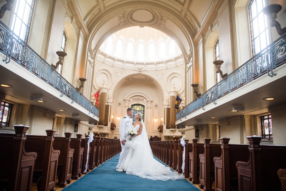 United States Naval Academy chapel wedding ceremony