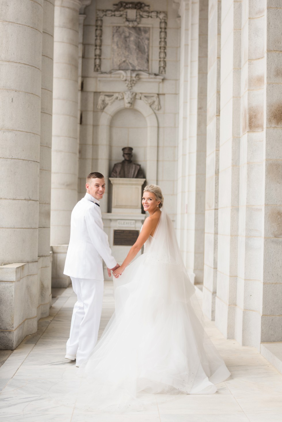 USNA Annapolis wedding photos at Memorial Hall