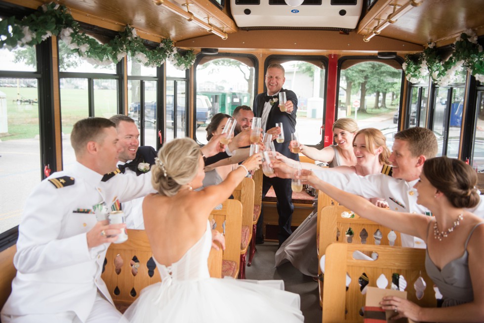 Annapolis wedding champagne toast