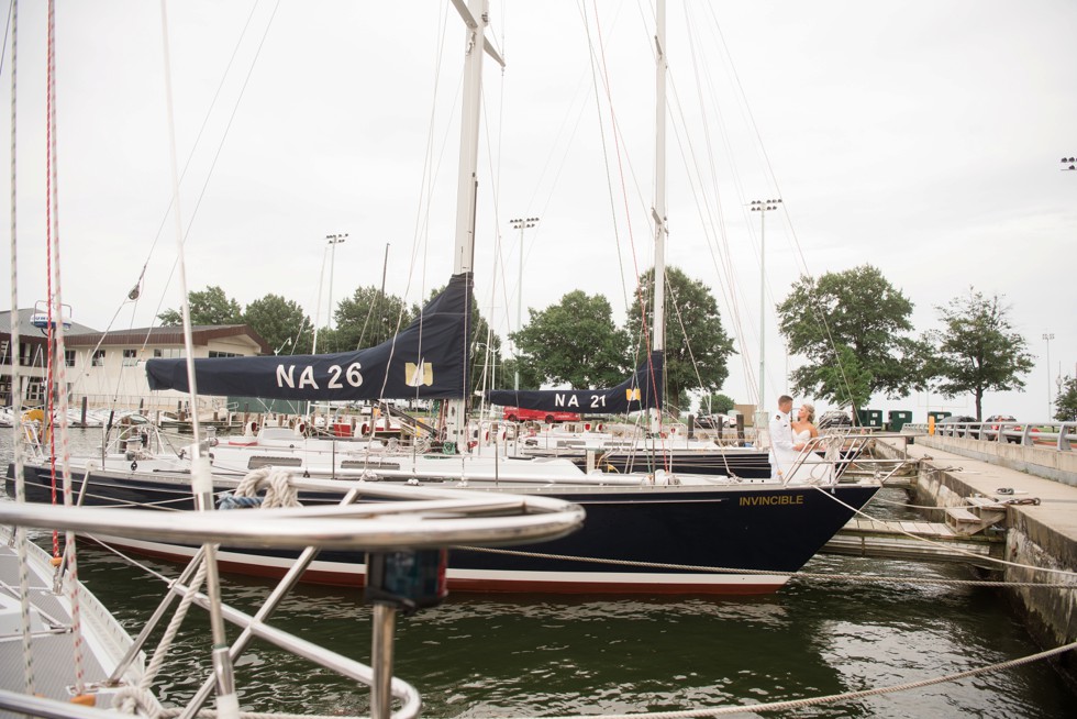 wedding photo with Sailboats in Annapolis 