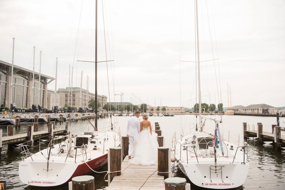 wedding photo with Sailboats in Annapolis 