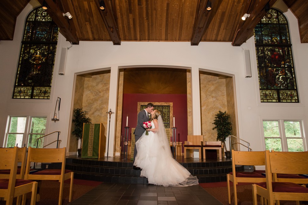 St.Elizabeth Ann Seton Church wedding ceremony ribbon exit