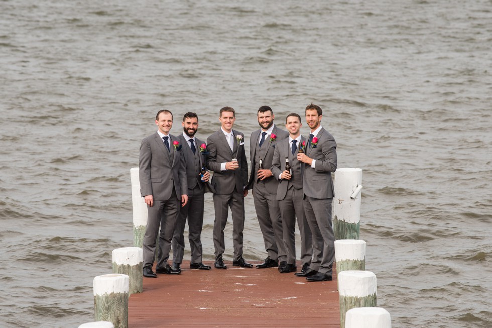 Maryland waterfront wedding party