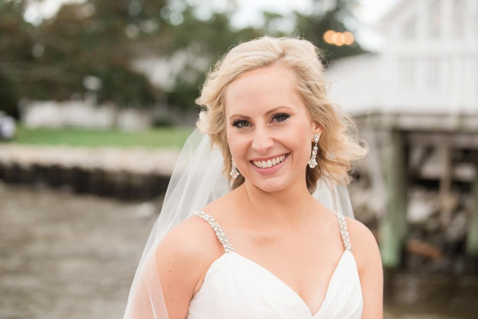 Maryland waterfront wedding bride and groom