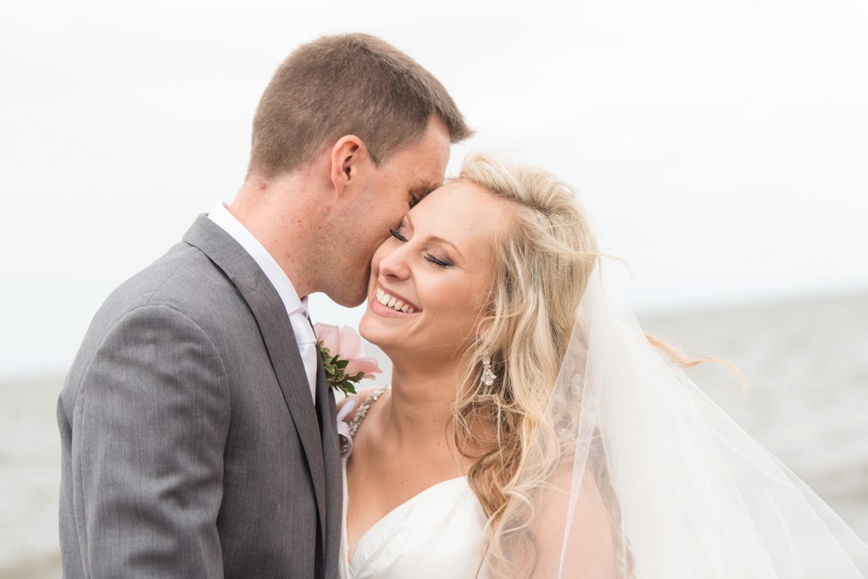 Baltimore Maryland waterfront wedding bride and groom