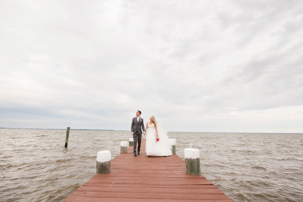 Baltimore Maryland waterfront wedding on a dock