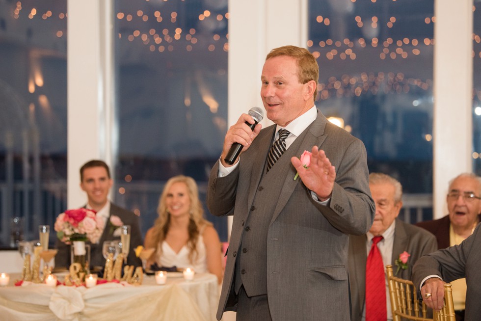 Celebrations at the Bay waterfront wedding reception father's toast