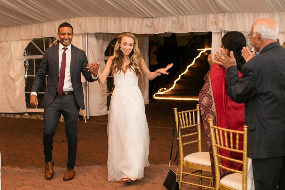 bride and groom reception introduction