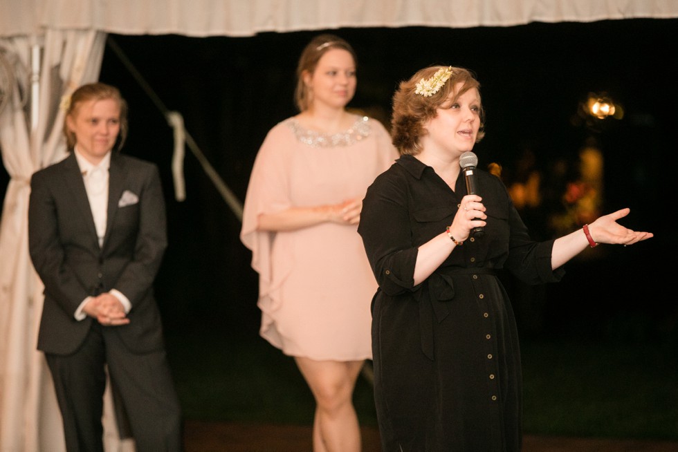 Belmont Manor & Historic Park wedding reception toast