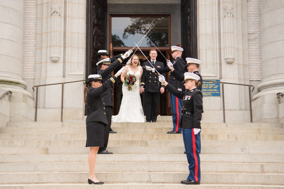 USNA wedding sword arch