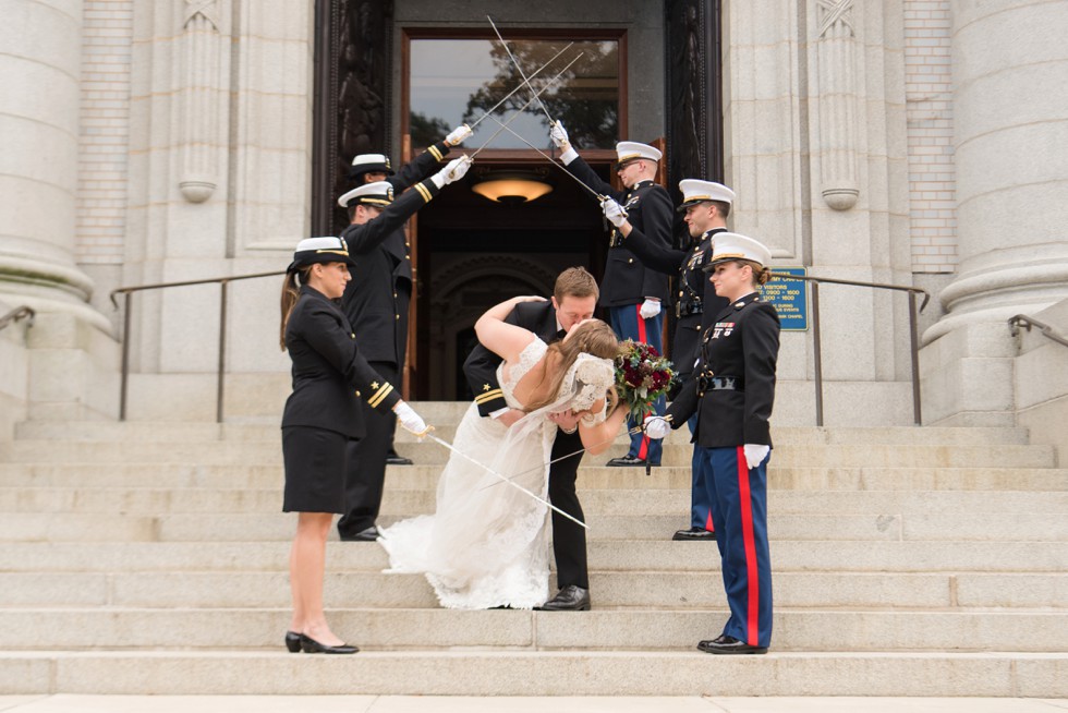 USNA wedding sword arch