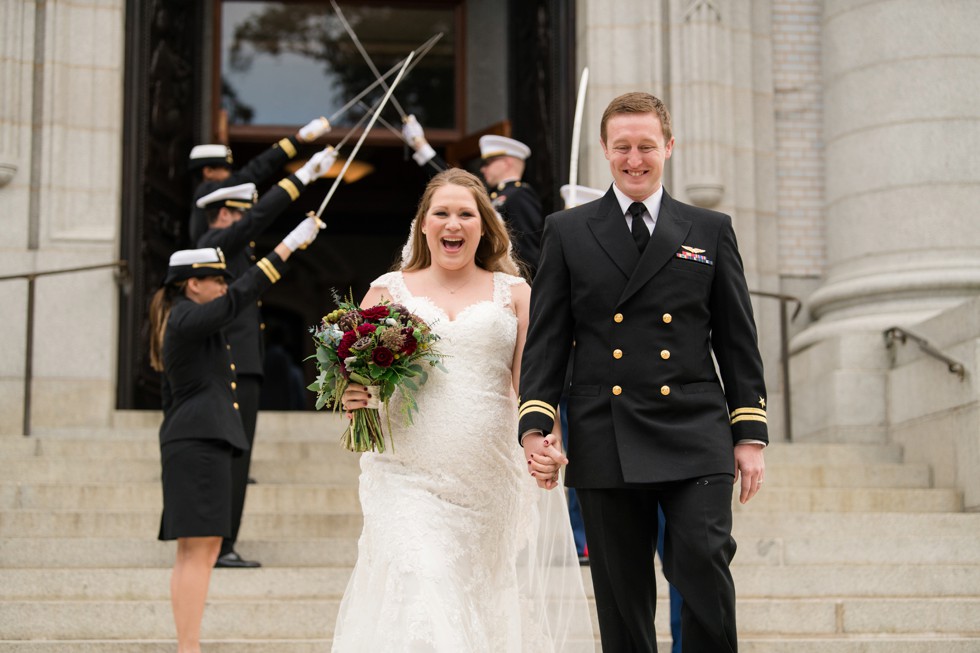 USNA wedding sword arch