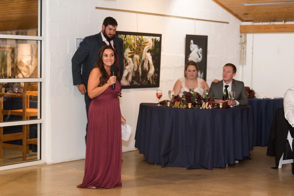 Annapolis Maritime Museum wedding first toasts