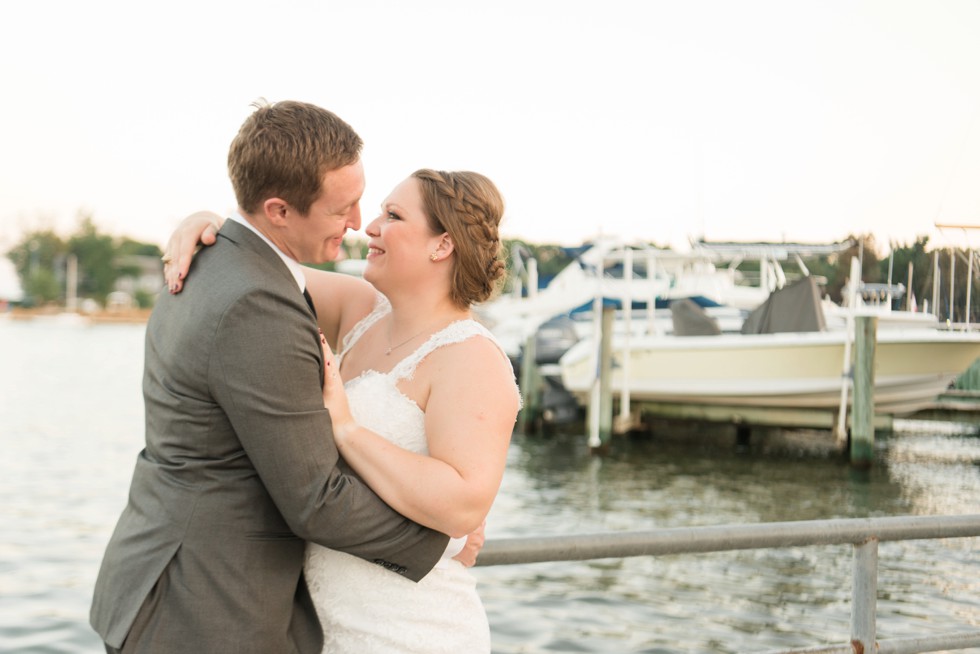 Annapolis Maritime Museum wedding bride and groom